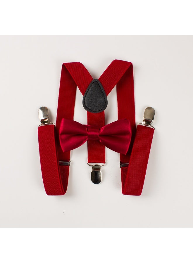 Child Kids Clip-on Suspenders Elastic Y-Shape Adjustable with Clips and Bow Tie Set for Boys and Girls - Image 4